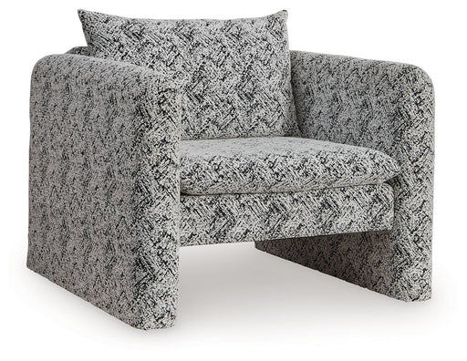 Kenbell - Black / White - Accent Chair - Tallahassee Discount Furniture (FL)