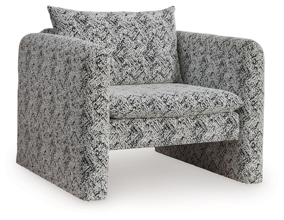 Kenbell - Black / White - Accent Chair - Tallahassee Discount Furniture (FL)
