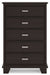 Covetown - Five Drawer Chest - Dark Brown - Tallahassee Discount Furniture (FL)