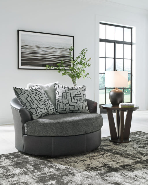 Brixley Pier - Graphite - Oversized Swivel Accent Chair - Tallahassee Discount Furniture (FL)