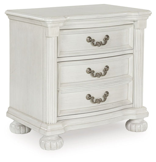 Montelaine - Antique White - Three Drawer Night Stand - Tallahassee Discount Furniture (FL)