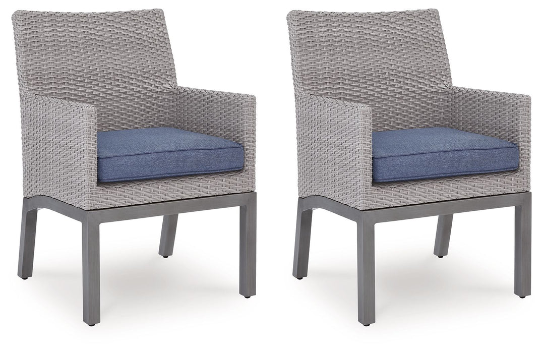 Half Moon Beach - Arm Chair With Cushion (Set of 2) - Blue / Gray - Tallahassee Discount Furniture (FL)