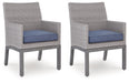 Half Moon Beach - Arm Chair With Cushion (Set of 2) - Blue / Gray - Tallahassee Discount Furniture (FL)