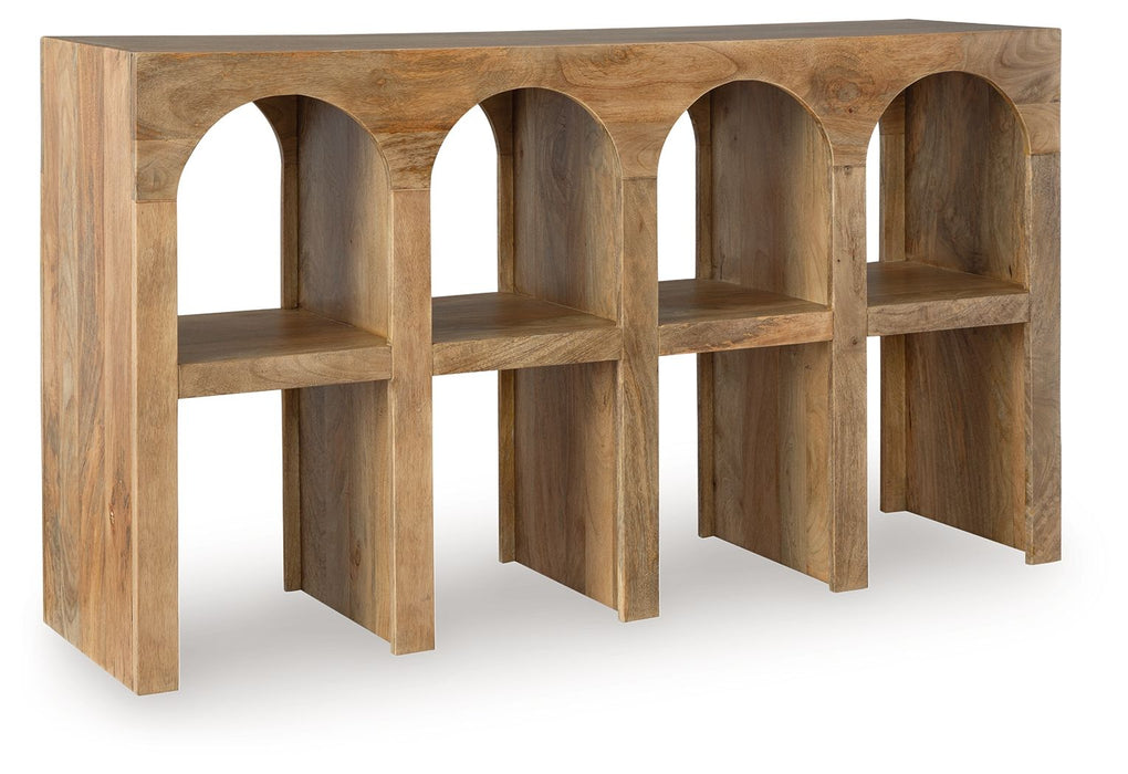 Luzmanacy - Natural Brown - Console Sofa Table - Tallahassee Discount Furniture (FL)