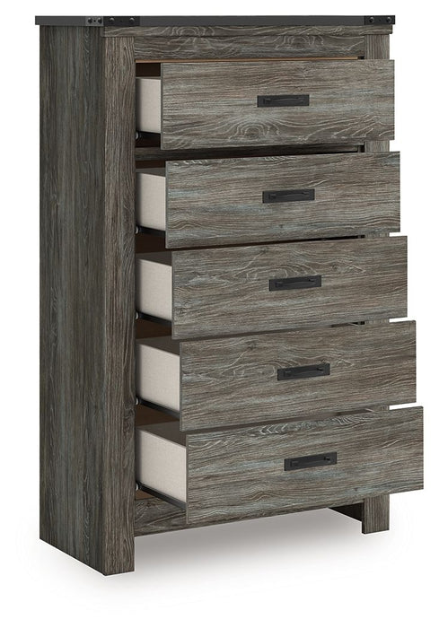 Frandern - Gray - Five Drawer Chest - Tallahassee Discount Furniture (FL)