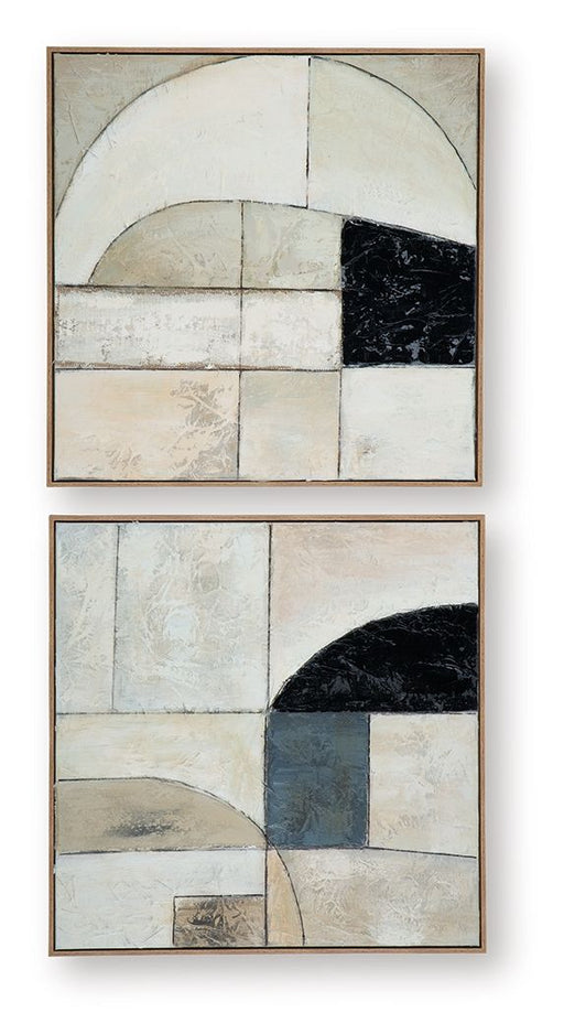 Bexlen - Tan / Taupe / Black - Wall Art Set (Set of 2) - Tallahassee Discount Furniture (FL)