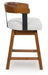Ralene - Medium Brown - Upholstered Swivel Barstool (Set of 2) - Tallahassee Discount Furniture (FL)