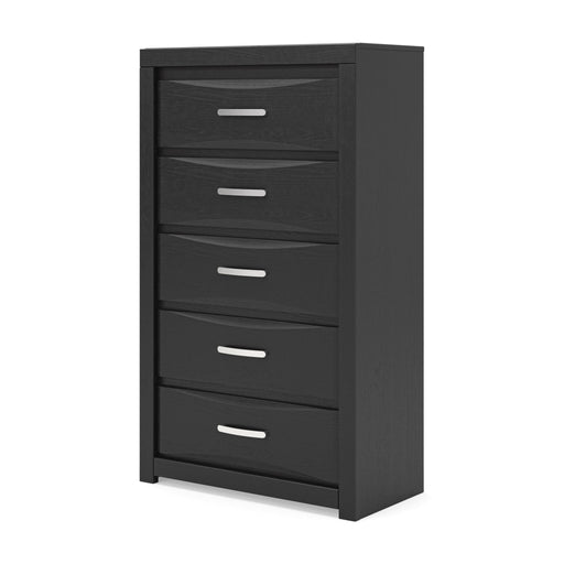 Stabotta - Five Drawer Chest - Black - Tallahassee Discount Furniture (FL)