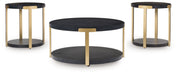 Shylore - Black / Brass Finish - Occasional Table Set (Set of 3) - Tallahassee Discount Furniture (FL)