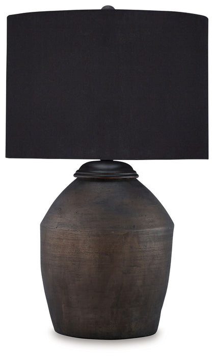 Naareman - Metallic Black - Terracotta Table Lamp - Tallahassee Discount Furniture (FL)
