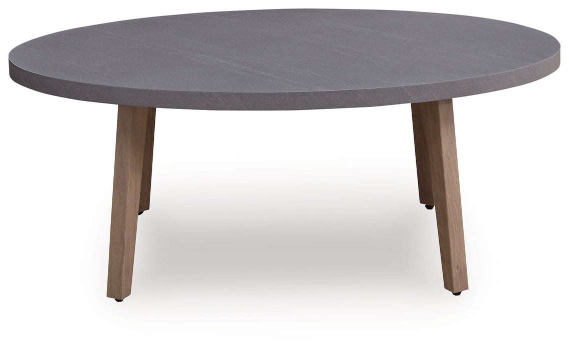 Harmony Headlands - Oval Cocktail Table - Natural / Gray - Tallahassee Discount Furniture (FL)