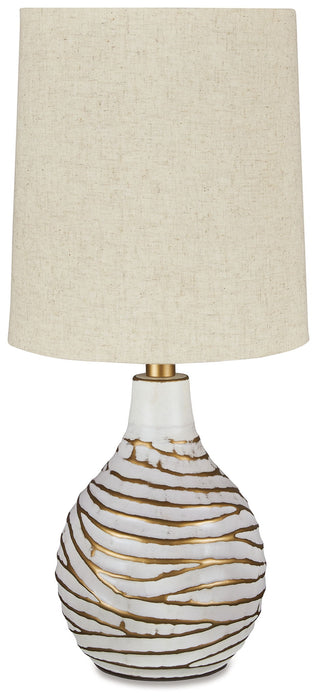 Aleela - Metal Table Lamp  - White / Gold Finish - Tallahassee Discount Furniture (FL)