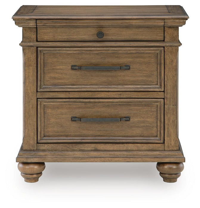 Karallin - Three Drawer Night Stand - Medium Brown - Tallahassee Discount Furniture (FL)