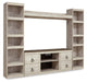 Willowton - Whitewash - 4-Piece Entertainment Center - Tallahassee Discount Furniture (FL)