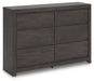 Fraluna - Charcoal - Six Drawer Dresser - Tallahassee Discount Furniture (FL)