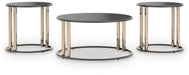 Hannerly - Black / Gold Finish - Occasional Table Set (Set of 3) - Tallahassee Discount Furniture (FL)