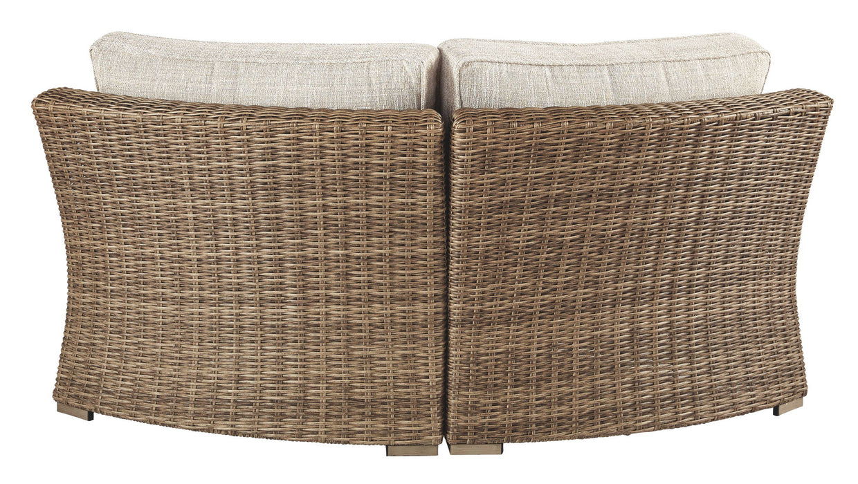 Beachcroft - Beige - Curved Corner Chair w/Cushion - Tallahassee Discount Furniture (FL)
