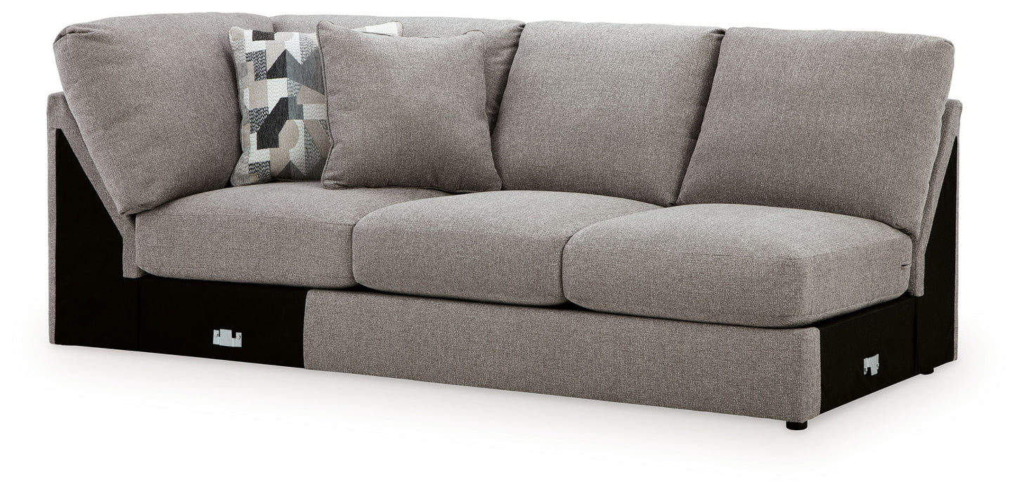 Lindon - LAF Armless Loveseat With Wedge - Smoke - Tallahassee Discount Furniture (FL)
