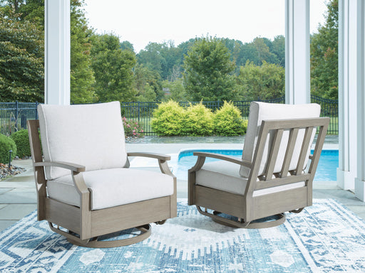Rainier Ranch - Swivel Glider Chair With Cushion - Brown / Beige - Tallahassee Discount Furniture (FL)