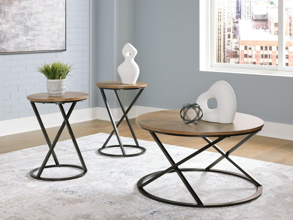 Cassbryn - Occasional Table Set (Set of 3) - Brown / Black - Tallahassee Discount Furniture (FL)