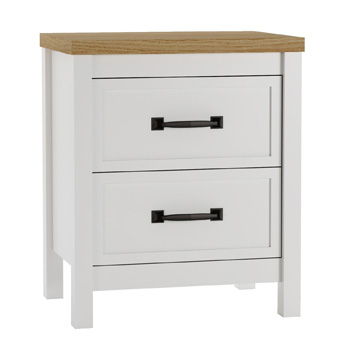 Kerisden - Two Drawer Night Stand - White / Brown - Tallahassee Discount Furniture (FL)