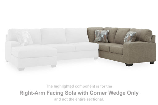 Newellen - RAF Sofa With Corner Wedge - Beige - Tallahassee Discount Furniture (FL)