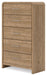 Gramburg - Five Drawer Chest - Warm Natural Brown - Tallahassee Discount Furniture (FL)