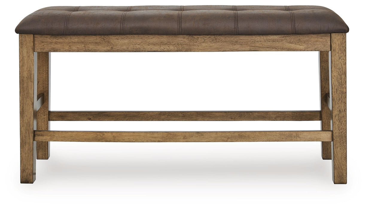 Urbinforte - Double Counter Height Upholstered Bench - Light Brown - Tallahassee Discount Furniture (FL)