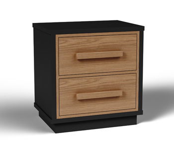 Kozmour - Two Drawer Night Stand - Black / Brown - Tallahassee Discount Furniture (FL)