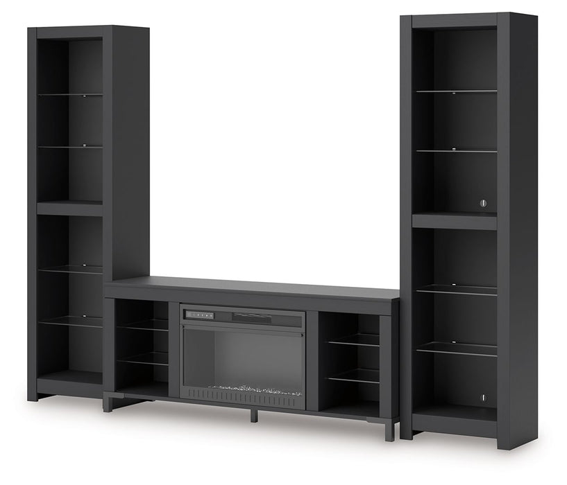 Cayberry - Black - 3-Piece Entertainment Center With Electric Fireplace - Tallahassee Discount Furniture (FL)