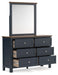 Landocken - Brown / Blue - Dresser and Mirror - Tallahassee Discount Furniture (FL)