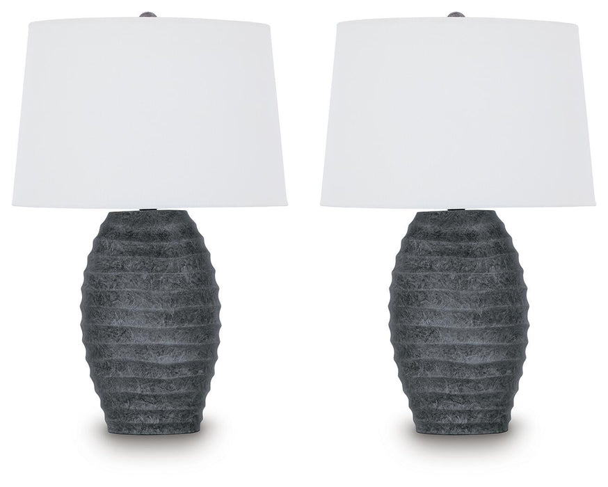 Caronick - Poly Table Lamp (Set of 2) - Antique Silver Finish - Tallahassee Discount Furniture (FL)