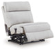 Social Pointe - Pearl / Ash - Power Armless Recler With Adjustable Headrest - Tallahassee Discount Furniture (FL)