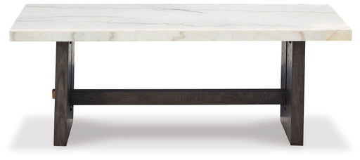 Burkhaus - White / Dark Brown - Rectangular Cocktail Table - Tallahassee Discount Furniture (FL)