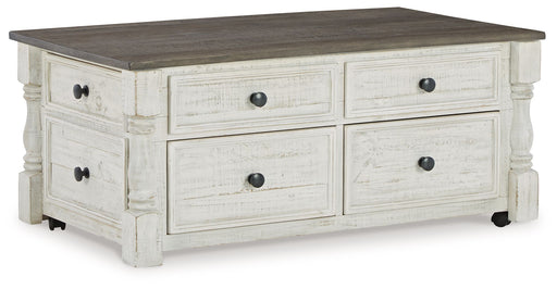 Havalance - Lift Top Cocktail Table with Storage Drawers - White / Gray - Tallahassee Discount Furniture (FL)