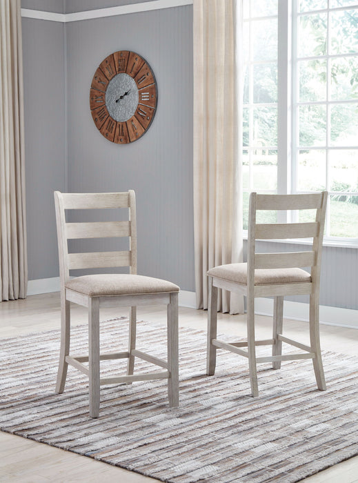 Skempton - Upholstered Barstool (Set of 2) - White - Tallahassee Discount Furniture (FL)