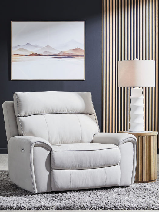 Social Pointe - Pearl / Ash - Power Recliner / Adjustable Headrest - Tallahassee Discount Furniture (FL)