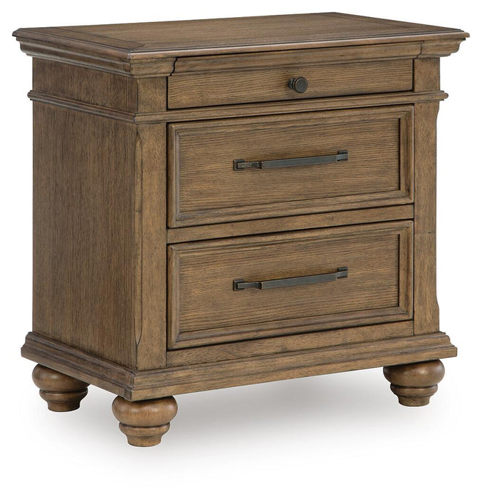 Karallin - Three Drawer Night Stand - Medium Brown - Tallahassee Discount Furniture (FL)