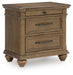 Karallin - Three Drawer Night Stand - Medium Brown - Tallahassee Discount Furniture (FL)