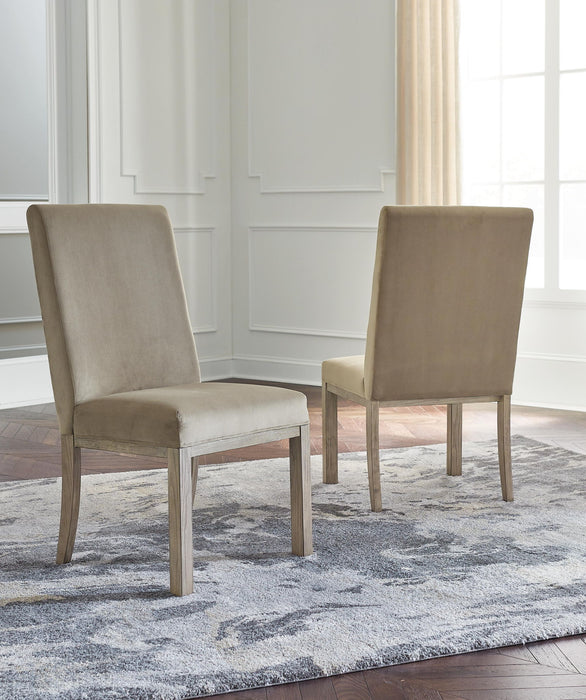 Chrestner - Dining UPH Side Chair (Set of 2) - Gray / Brown - Tallahassee Discount Furniture (FL)