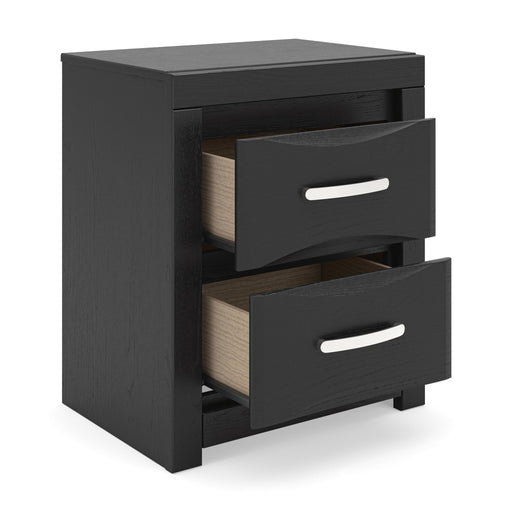 Stabotta - Two Drawer Night Stand - Black - Tallahassee Discount Furniture (FL)