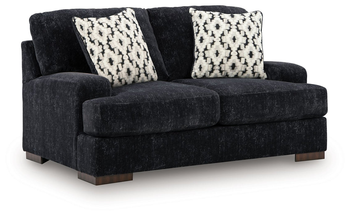 Whitmore Manor - Loveseat - Black Pearl - Tallahassee Discount Furniture (FL)