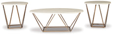 Tarica - Occasional Table Set (Set of 3) - White / Metallic - Tallahassee Discount Furniture (FL)