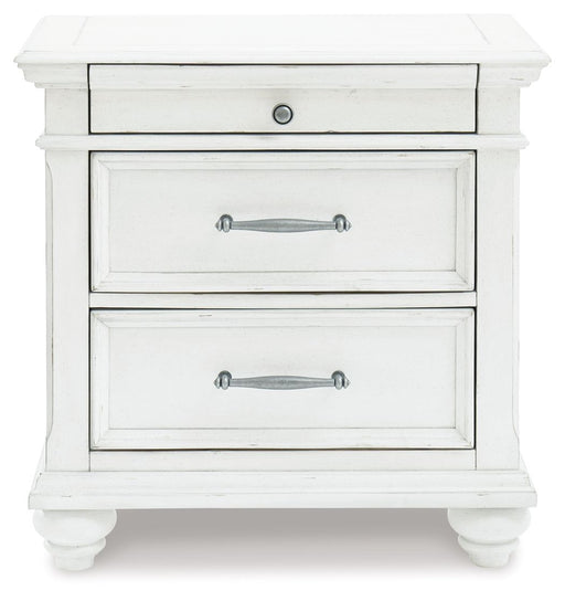 Kanwyn - Whitewash - Three Drawer Night Stand - Tallahassee Discount Furniture (FL)