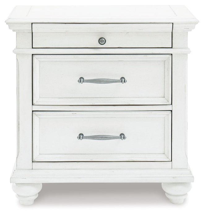Kanwyn - Whitewash - Three Drawer Night Stand - Tallahassee Discount Furniture (FL)