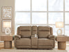 Glencroft - Power Reclining Loveseat With Console / Adjustable Headrest - Sahara - Tallahassee Discount Furniture (FL)