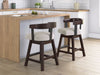 Haddigan - Upholstered Swivel Barstool (Set of 2) - Dark Brown - Tallahassee Discount Furniture (FL)