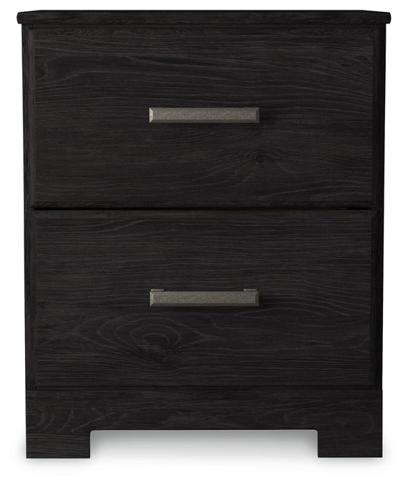 Belachime - Two Drawer Night Stand - Charcoal - Tallahassee Discount Furniture (FL)