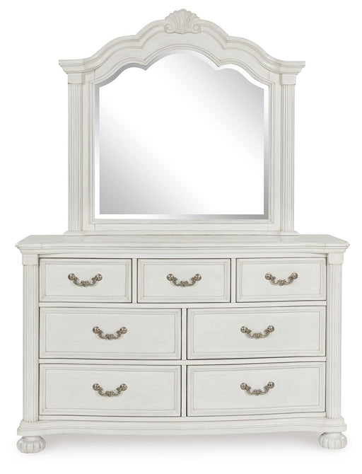 Montelaine - Antique White - Dresser And Mirror - Tallahassee Discount Furniture (FL)