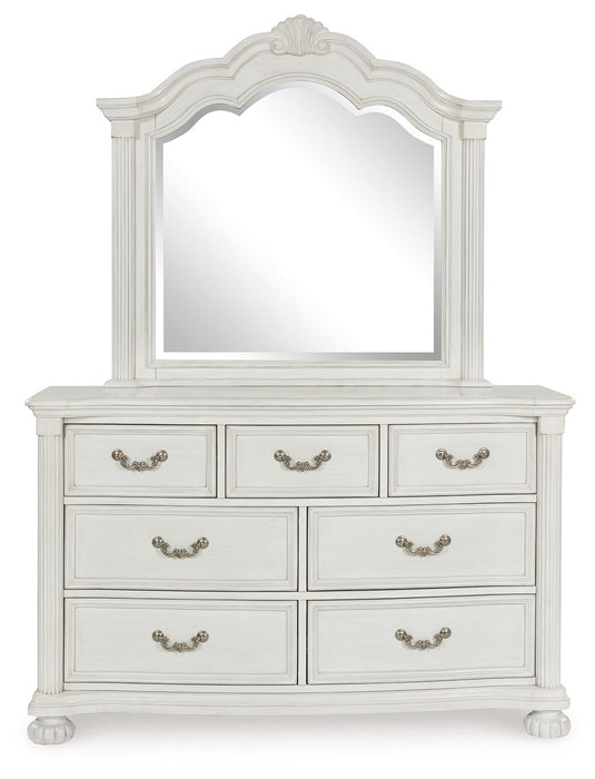 Montelaine - Antique White - Dresser And Mirror - Tallahassee Discount Furniture (FL)
